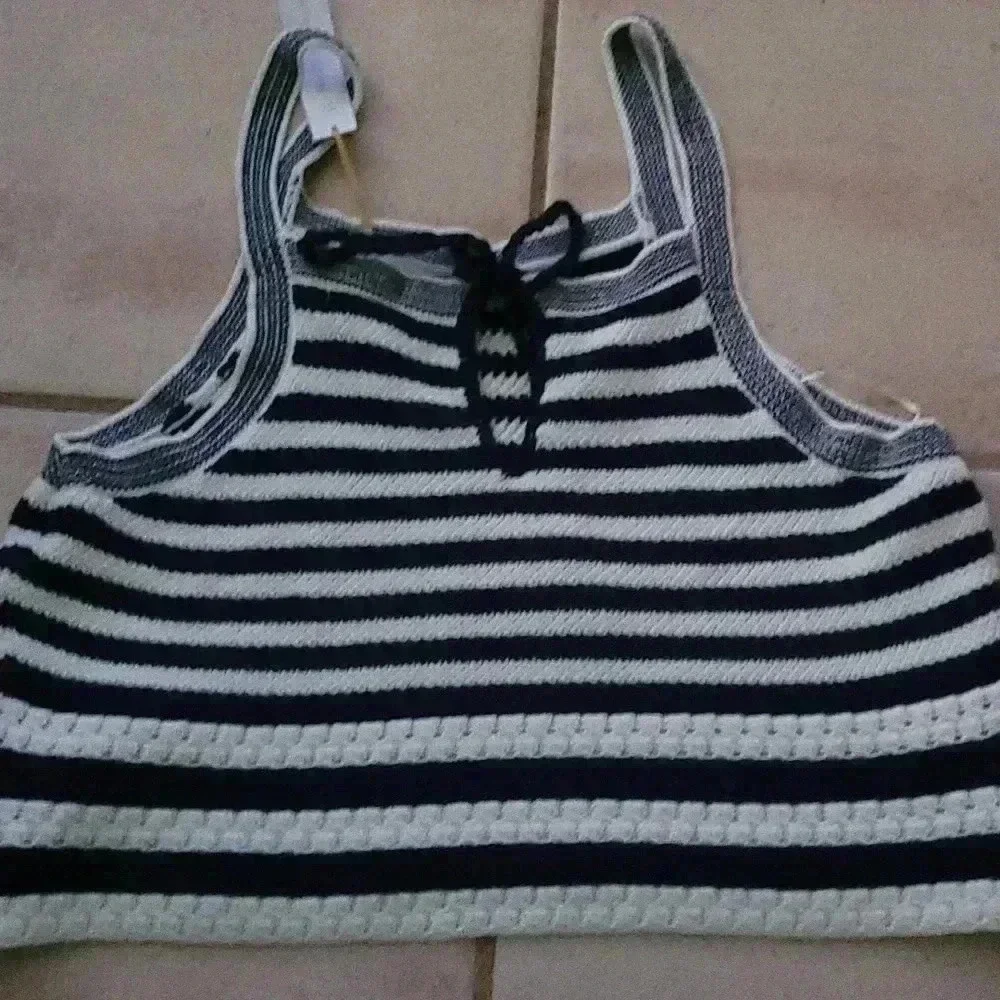 NWT HOUSE OF HARLOW 1960 Navy Striped Sleeveless Top & Shorts 2 Piece Set large - Picture 7 of 8